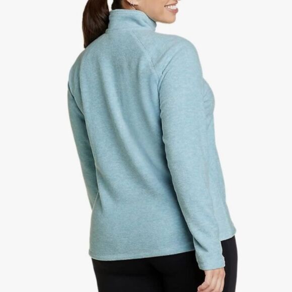 Eddie Bauer Women's Quest Fleece 1/4-Zip - Solid Pullover, Coast Size Large, NWT - Picture 2 of 5